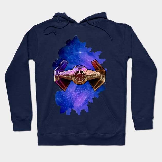 Galaxy Imperial Ship - tall galaxy Hoodie by Rackham